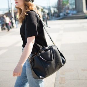 MADEWELL Glasgow Satchel, Black Leather Bag EUC